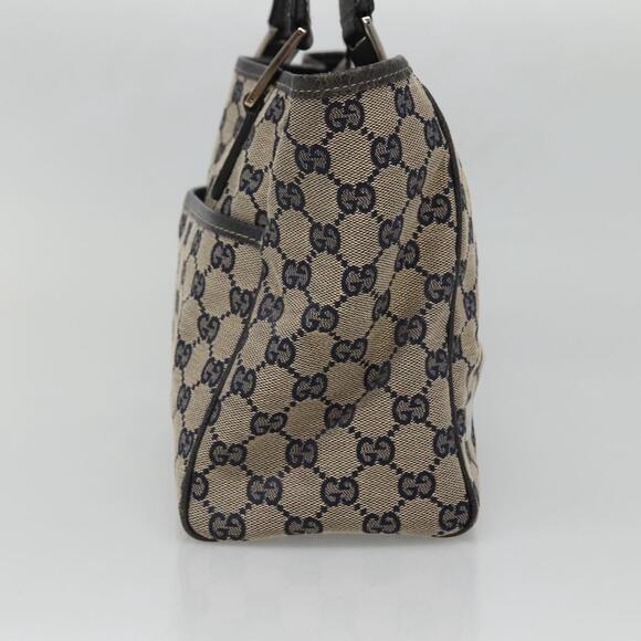 GUCCI GG Canvas Sherry Line Hand Bag Navy Silver - Picture 4 of 16